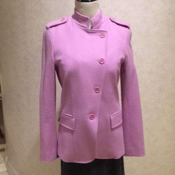 Theory NWOT Camelia Pink Wool Pea Coat.  6 - Picture 2 of 10